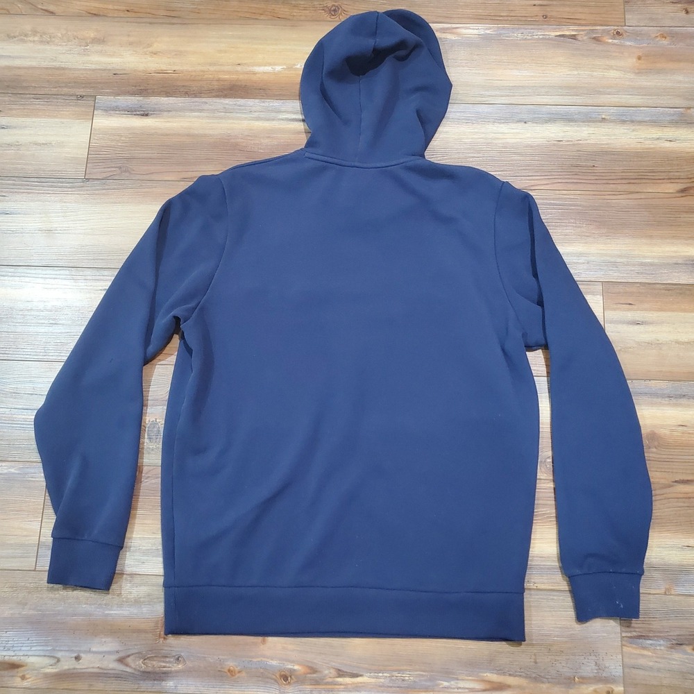 Under Armour Mens Size M Rival Terry Waffle Knit Thermal Hoodie Navy Blue Loose - Picture 8 of 11